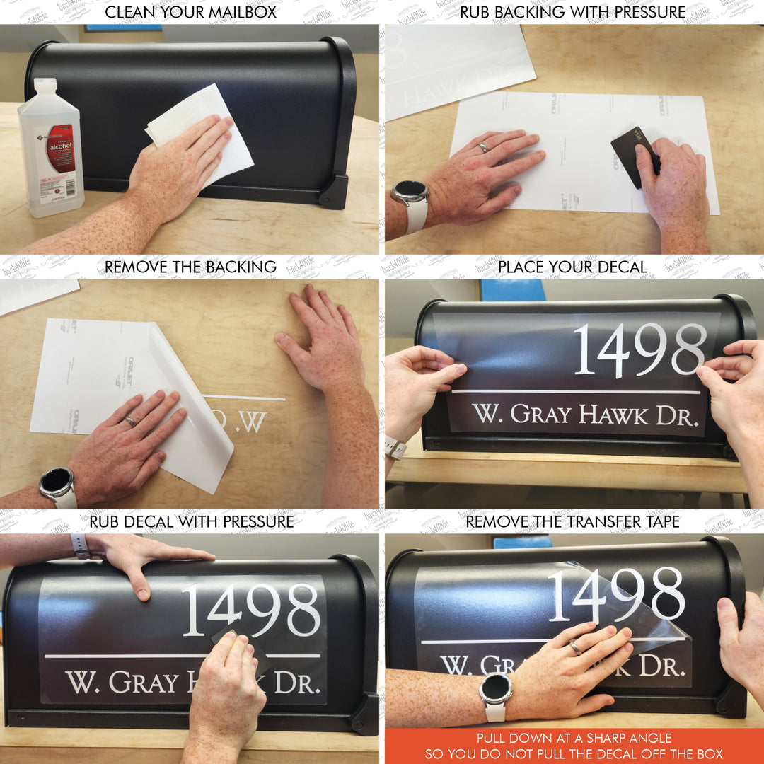 Personalized Mailbox Numbers - Street Address Vinyl Decal - Custom Decorative Numbering Street Name House Number Gift E-004v