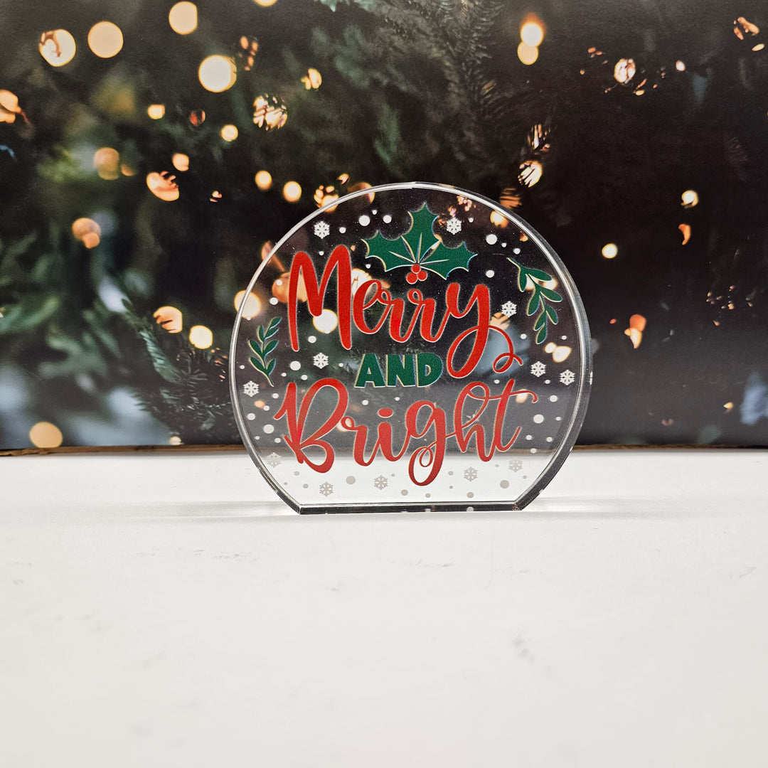 Merry & Bright | Acrylic Christmas Shelf Sitter AC-010