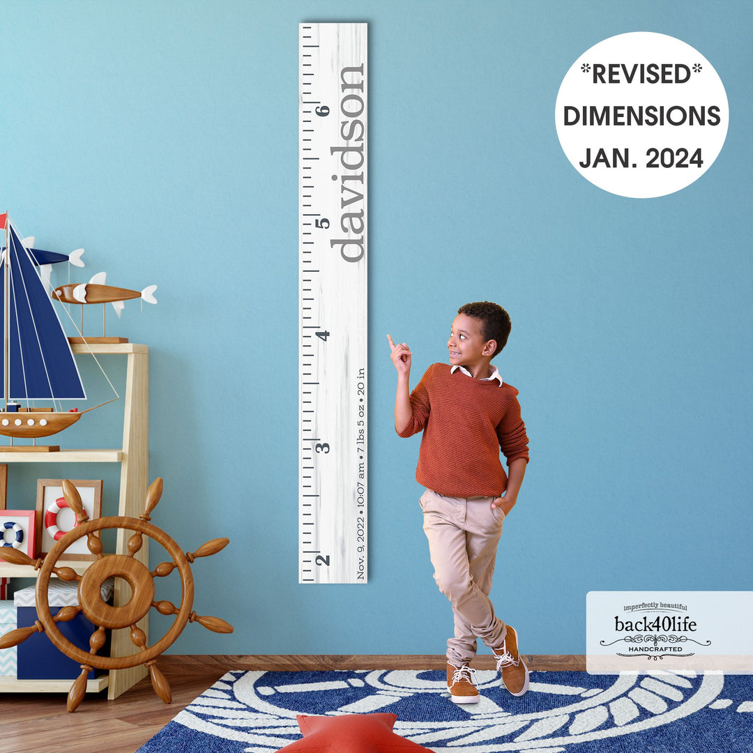 Personalized Wooden Kids Growth Chart - Height Ruler for Boys Girls Size Measuring Stick Family Name - Custom Ruler Gift Children GC-DAV Davidson-EXP