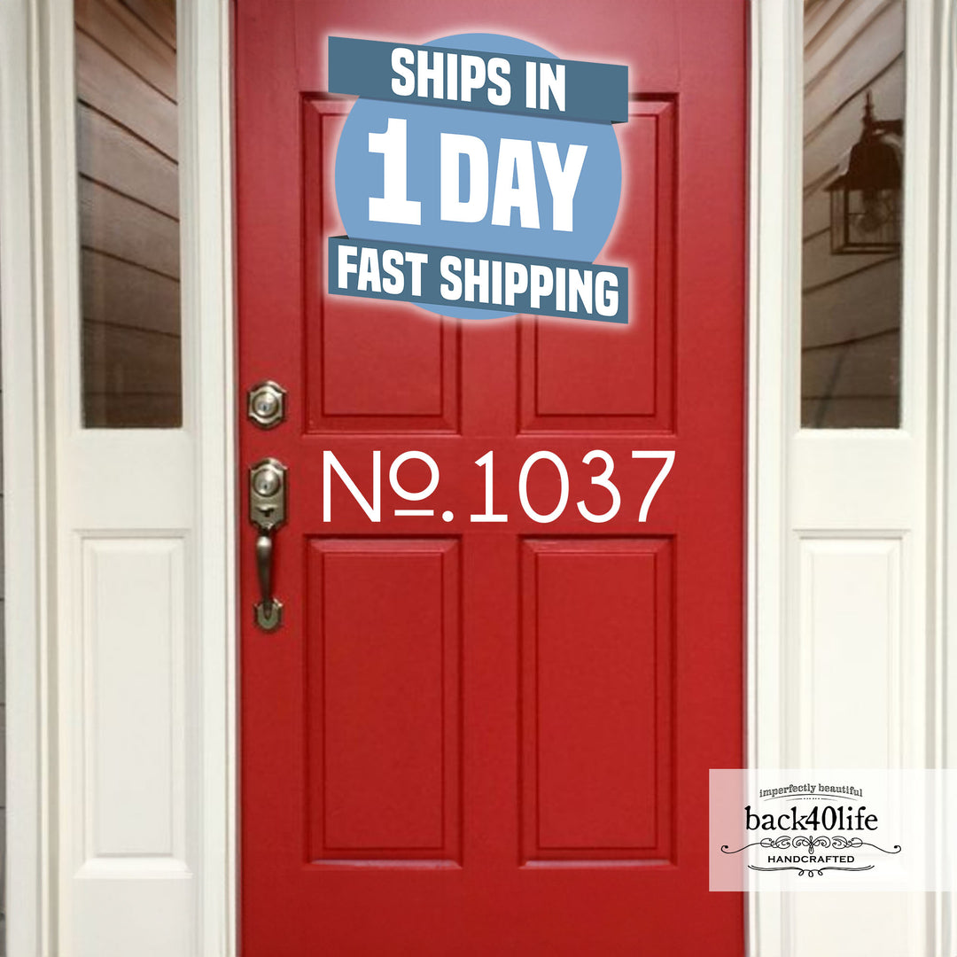House Number Door Decal (E-002e)