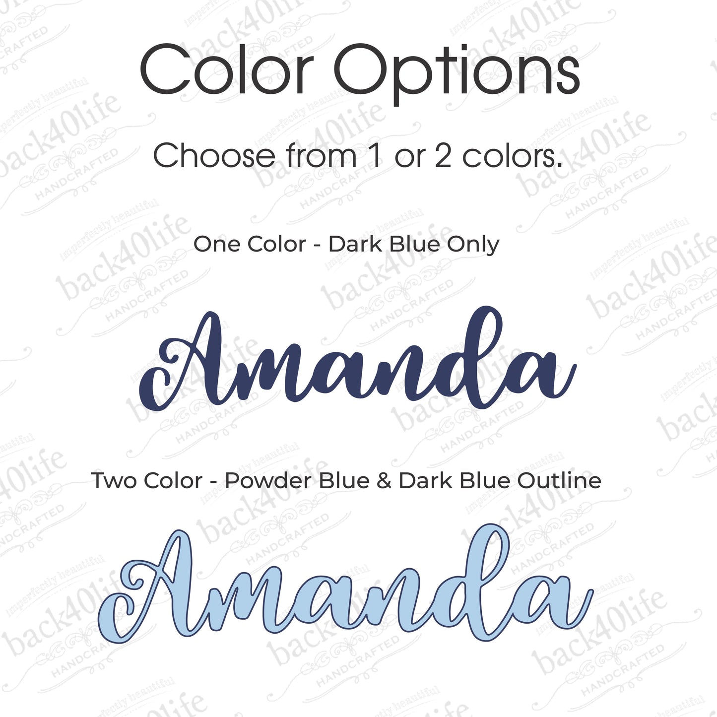 Name Vinyl Sticker Labels Multiple Sizes - Back40Life (K-081A)