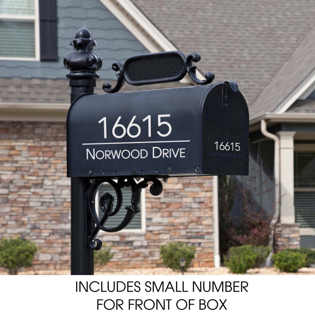 Personalized Mailbox Numbers - Street Address Vinyl Decal - Custom Decorative Numbering Street Name House Number Gift E-004t