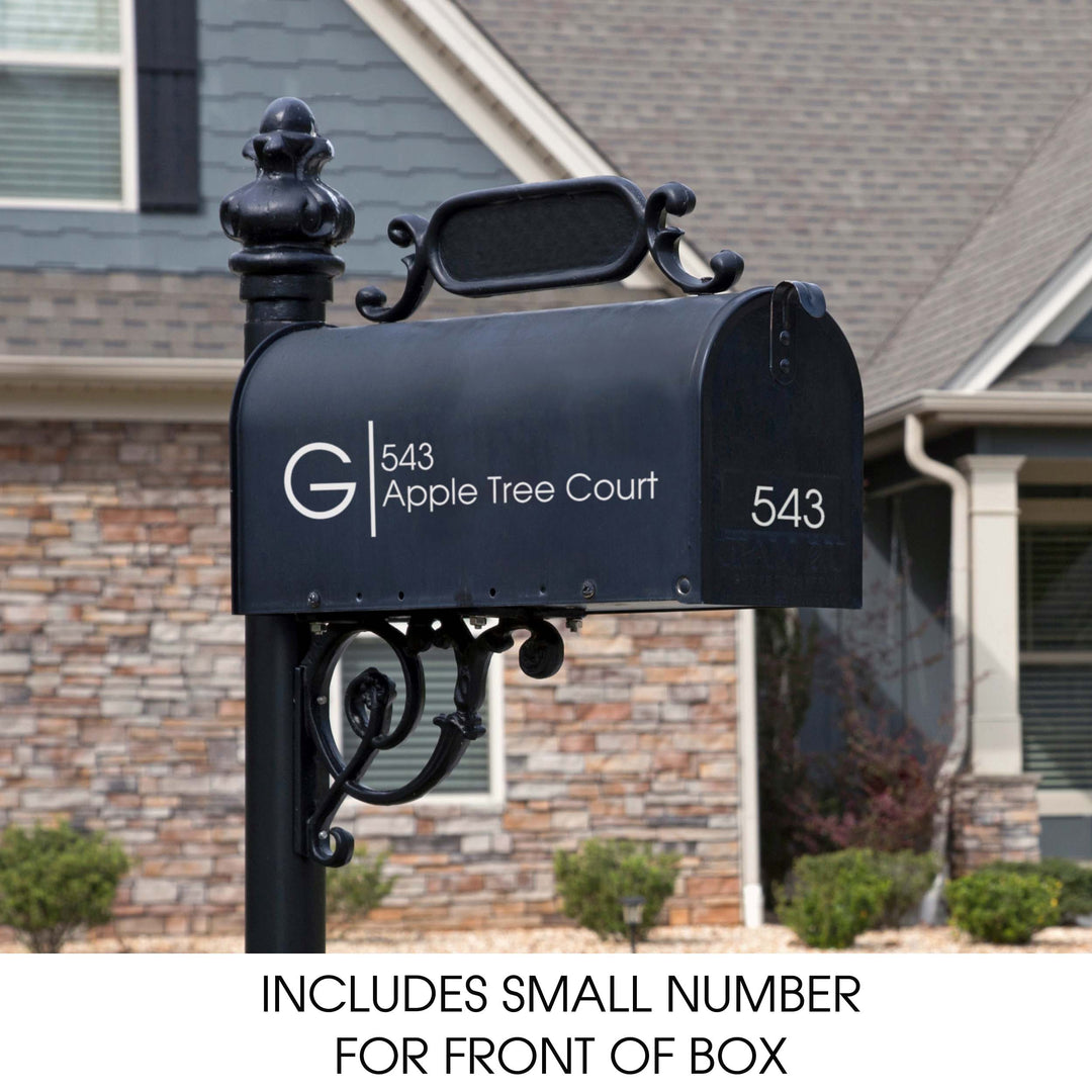 Personalized Mailbox Numbers - Street Address Vinyl Decal - Custom Decorative Numbering Street Name House Number Gift E-004b2