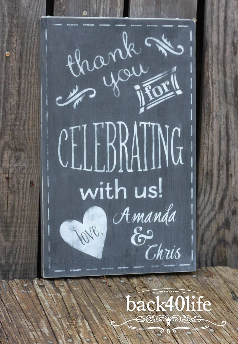 Wedding Celebration Painted Wooden Reception Sign (W-039)