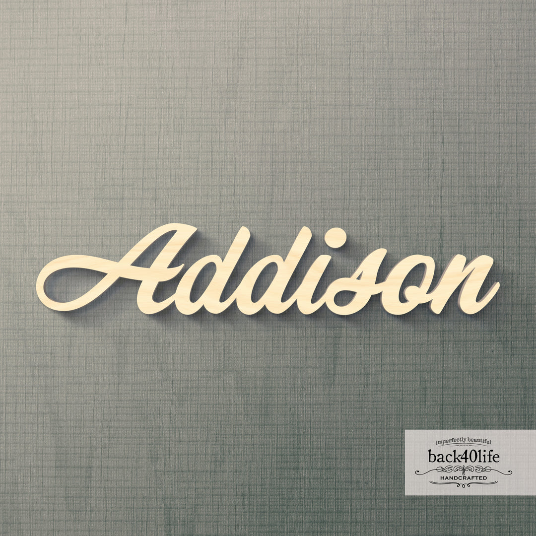 Custom Wooden Name Cutout Sign - Personalized Word Name Phrase Cutout for Boys and Girls (Friendly Font) | Back40Life