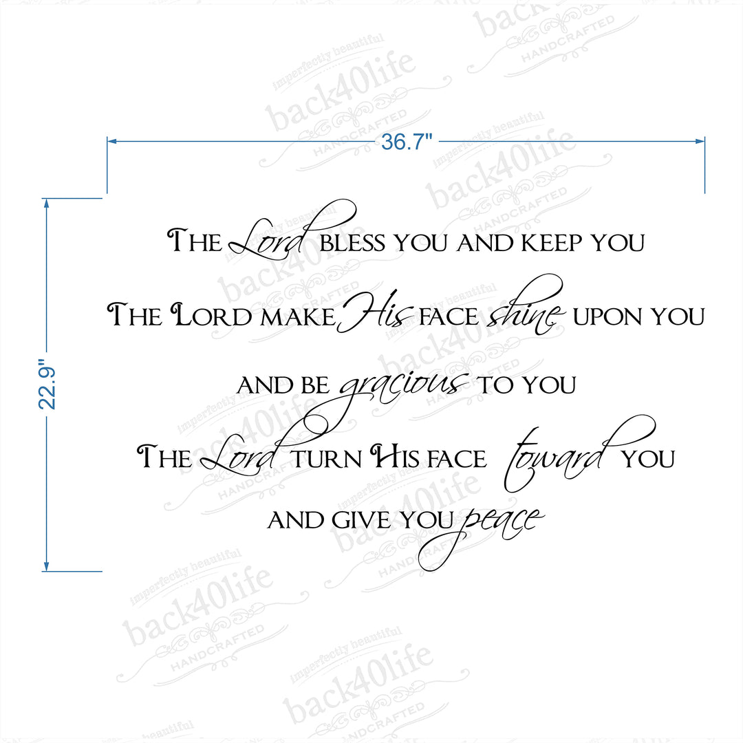The Lord Bless and Keep You - Numbers 6:24-26 Vinyl Wall Decal (I-023)