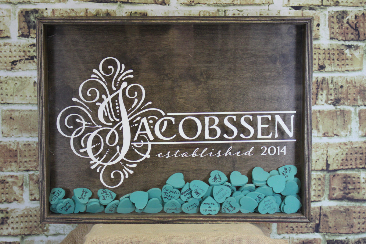 Wine top Cork Shadowbox Guestbook Wedding Reception (W-060) - Back40Life