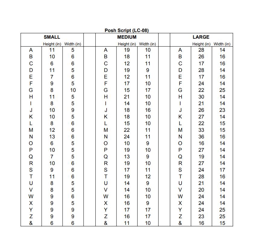 Precision Cut Wood Posh Calligraphy Script Monogram Letter (LC-08)