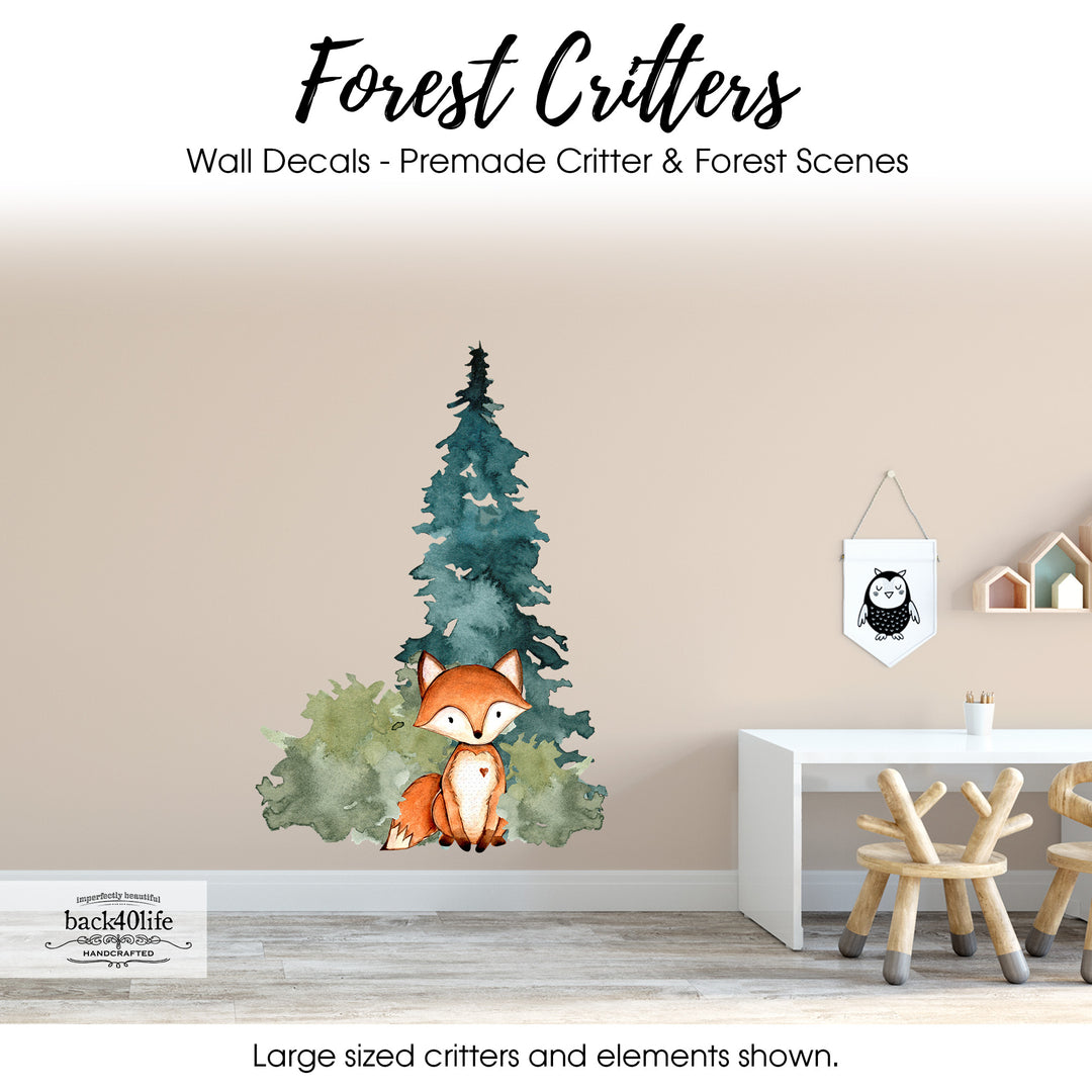Forest Critters Vinyl Decal Vignette Forest Scene (PC-001F)