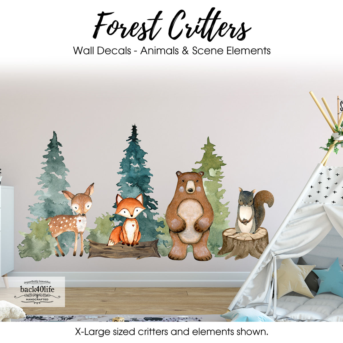 Forest Critters Vinyl Decal DIY Forest Scene (PC-001E) – Back40Life