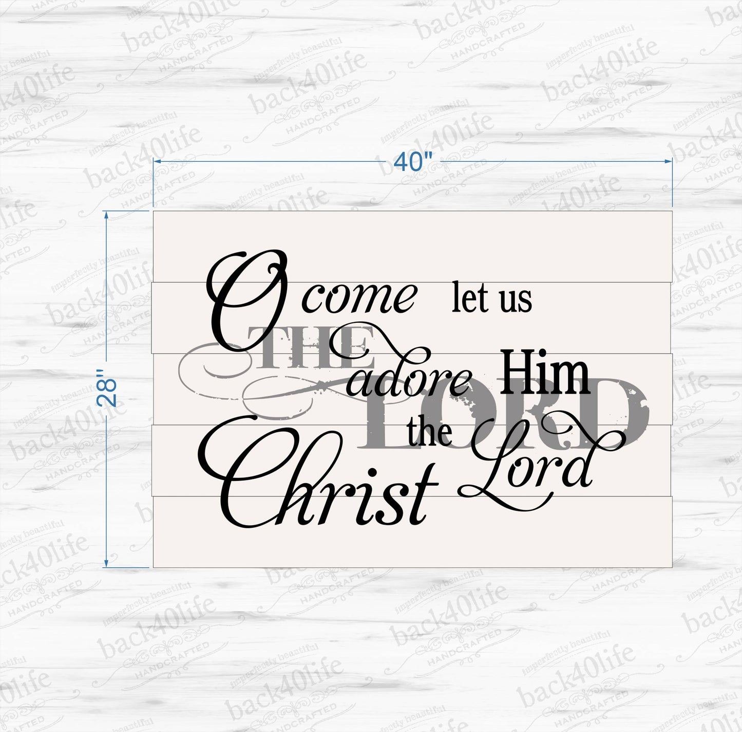O Come Let us Adore Him Vintage Wooden Sign (S-030)