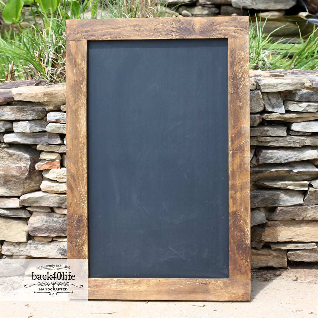 Farmhouse Style Rustic Chalkboard with Wood Frame (W-040)