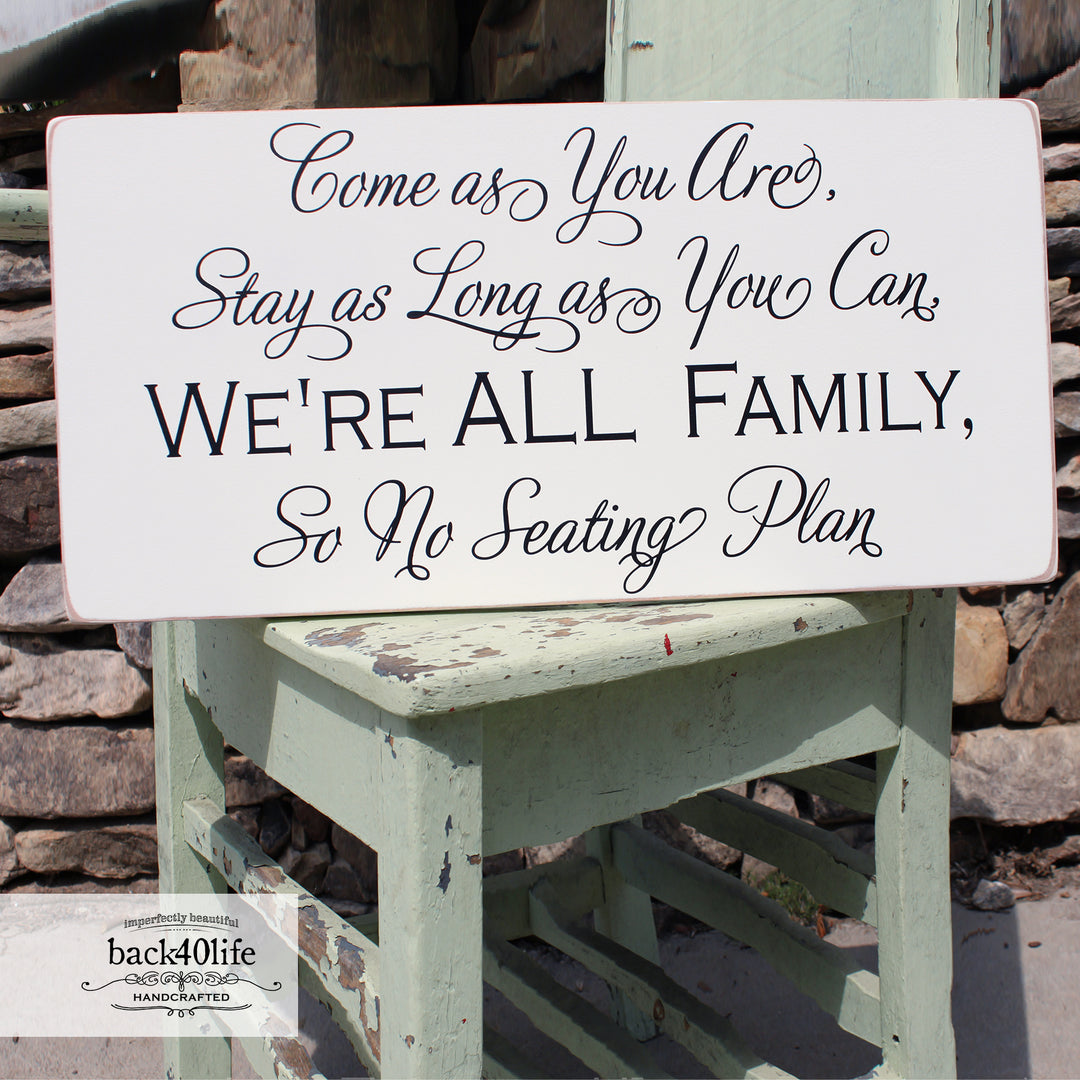 No Seating Plan Wood Wedding Sign (W-051)