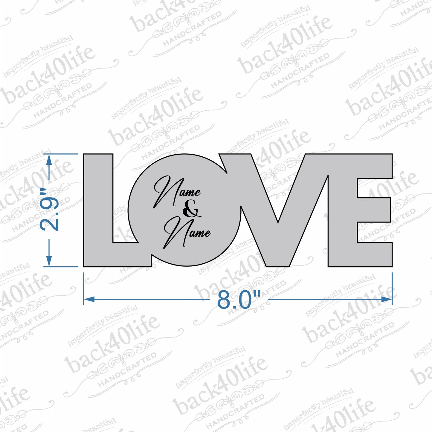 W-108 Love Personalized Acrylic Cutout - Wedding Anniversary Romantic Gift