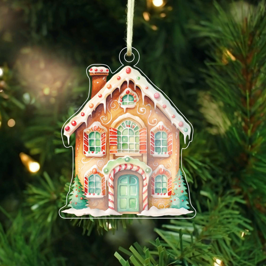 Gingerbread Man House | Acrylic Christmas Ornament AO-001