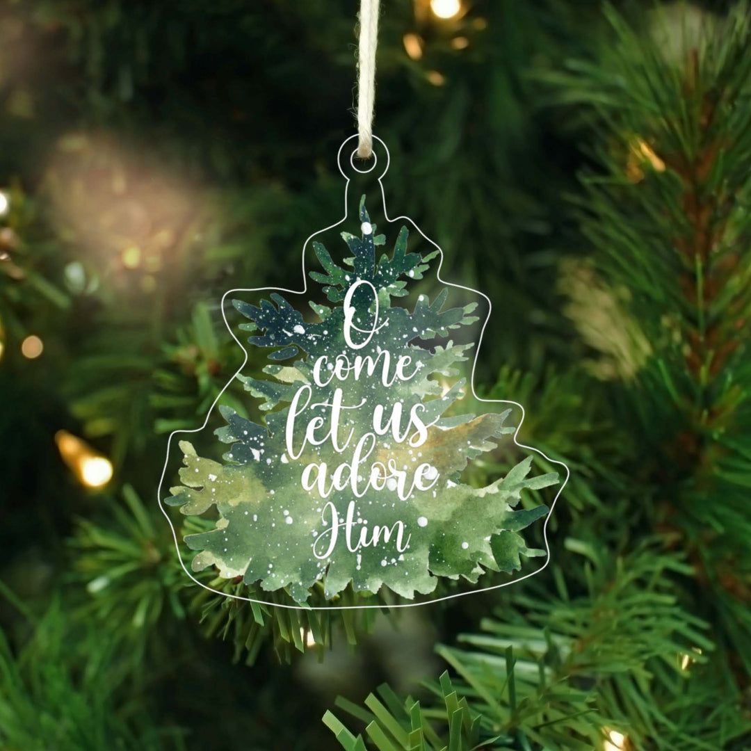 O Come Let Us Adore Him Tree | Acrylic Christmas Ornament AO-014