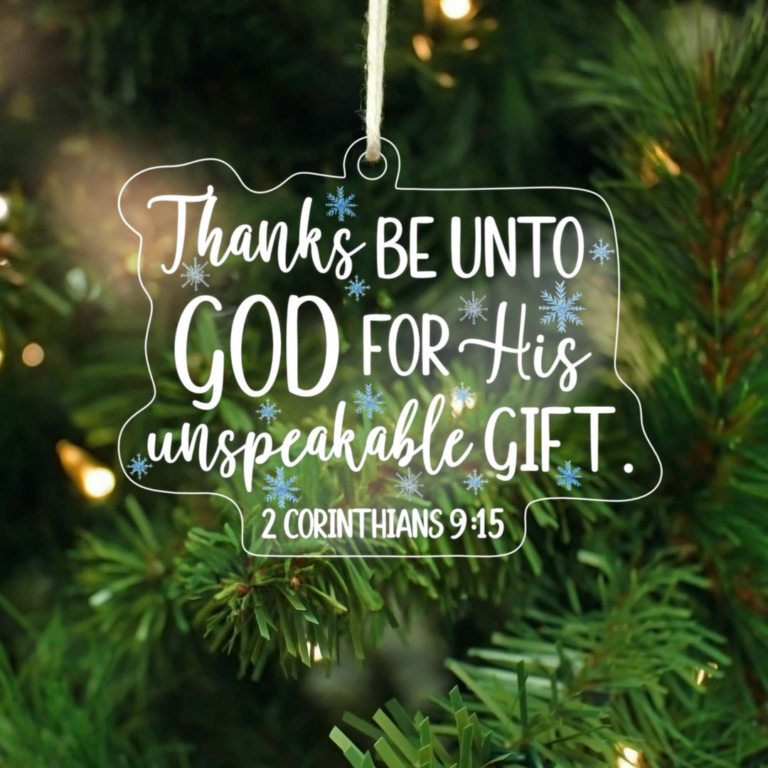 Thanks Be Unto God Snowflake | Acrylic Christmas Ornament AO-015