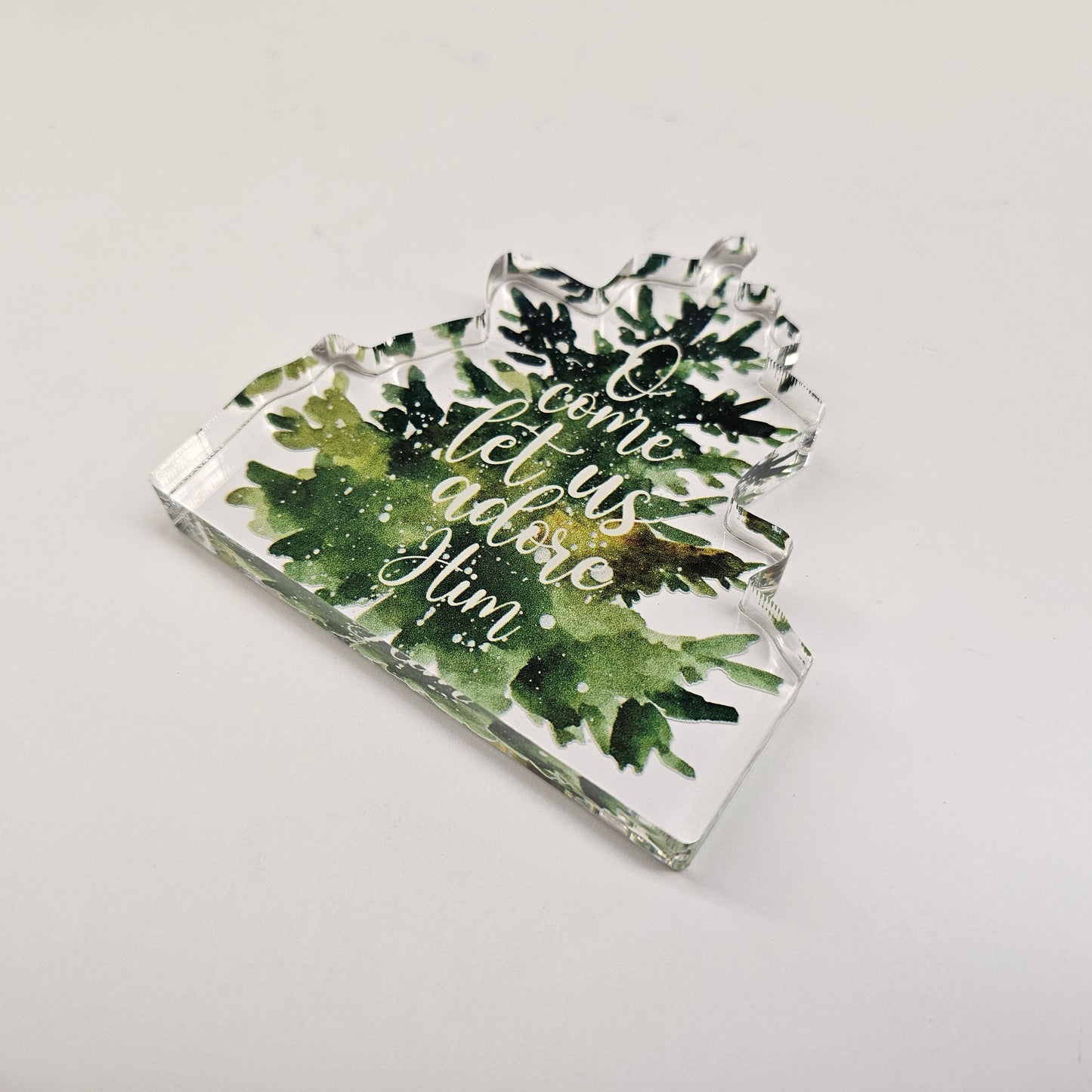 O Come Let Us Adore Him | Acrylic Christmas Shelf Sitter AC-018