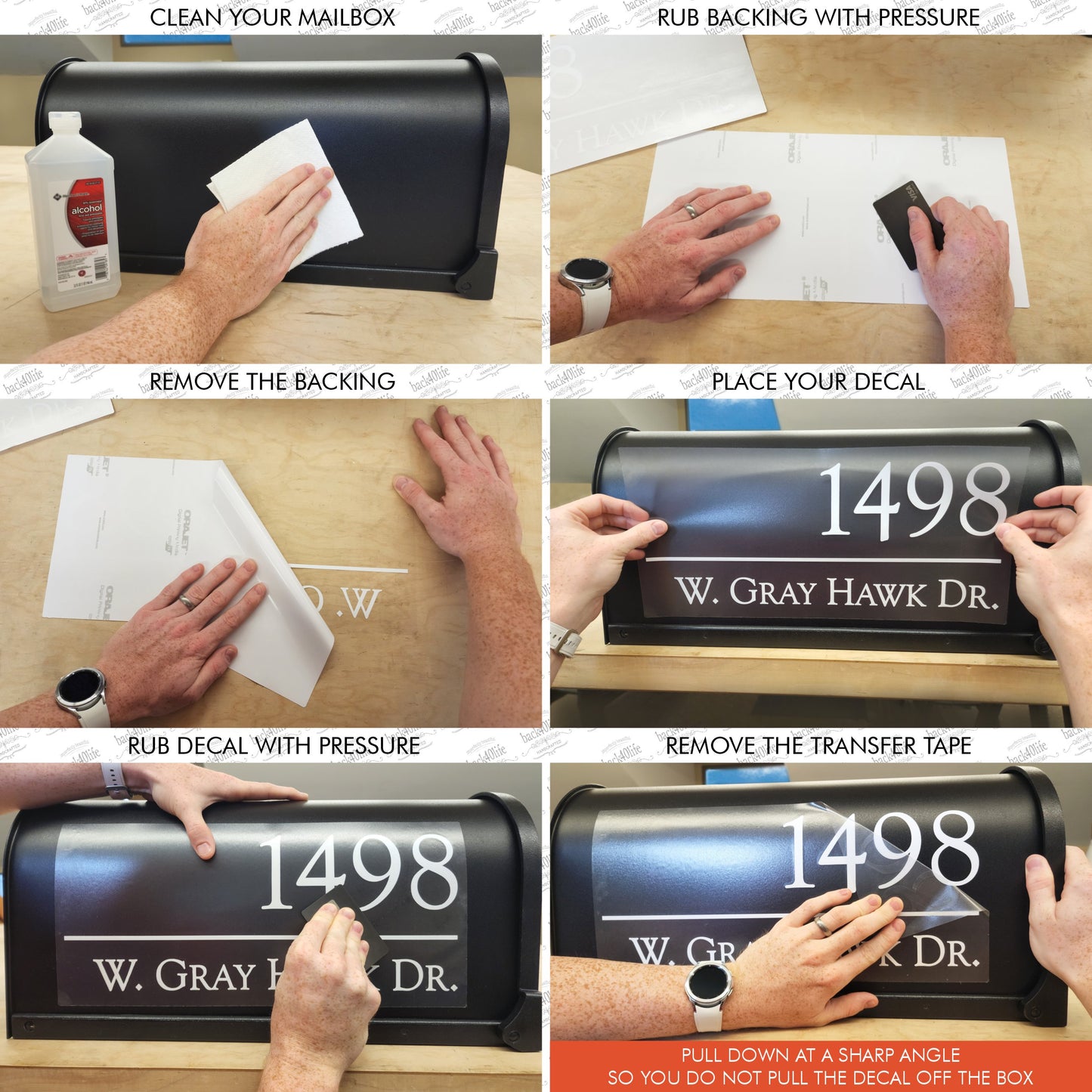 Personalized Mailbox Numbers - Street Address Vinyl Decal - Custom Decorative Numbering Street Name House Number Gift E-004v