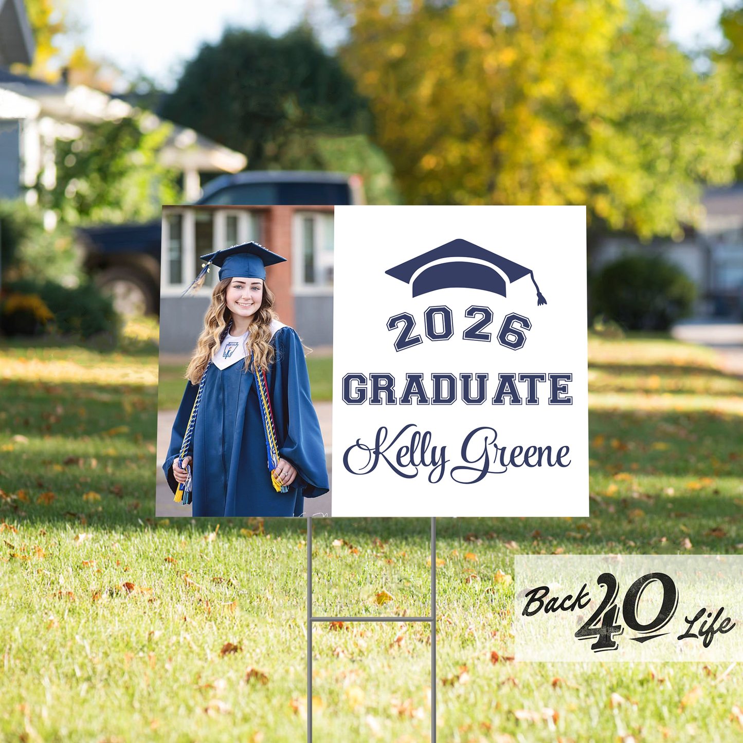 Graduation Announcement Coroplast Yard Sign (S-111n) - Back40Life