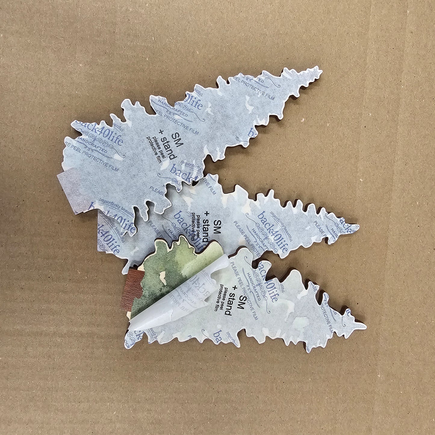 Forest Trees Set of 3 - Cute Tree Woodland Painted Wooden Cutout Baby Shower Gift Personalized Art PC-008