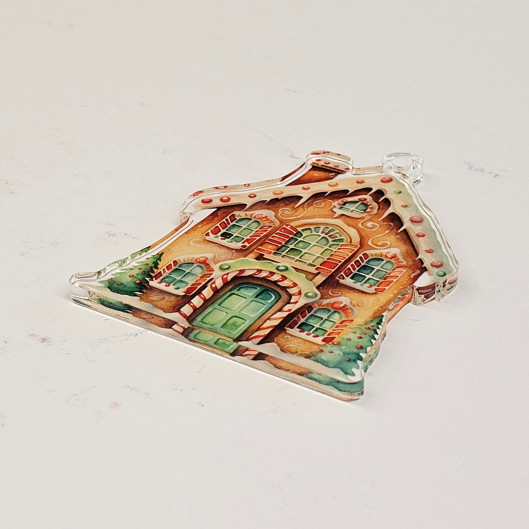 Gingerbread Man House | Acrylic Christmas Ornament AO-001
