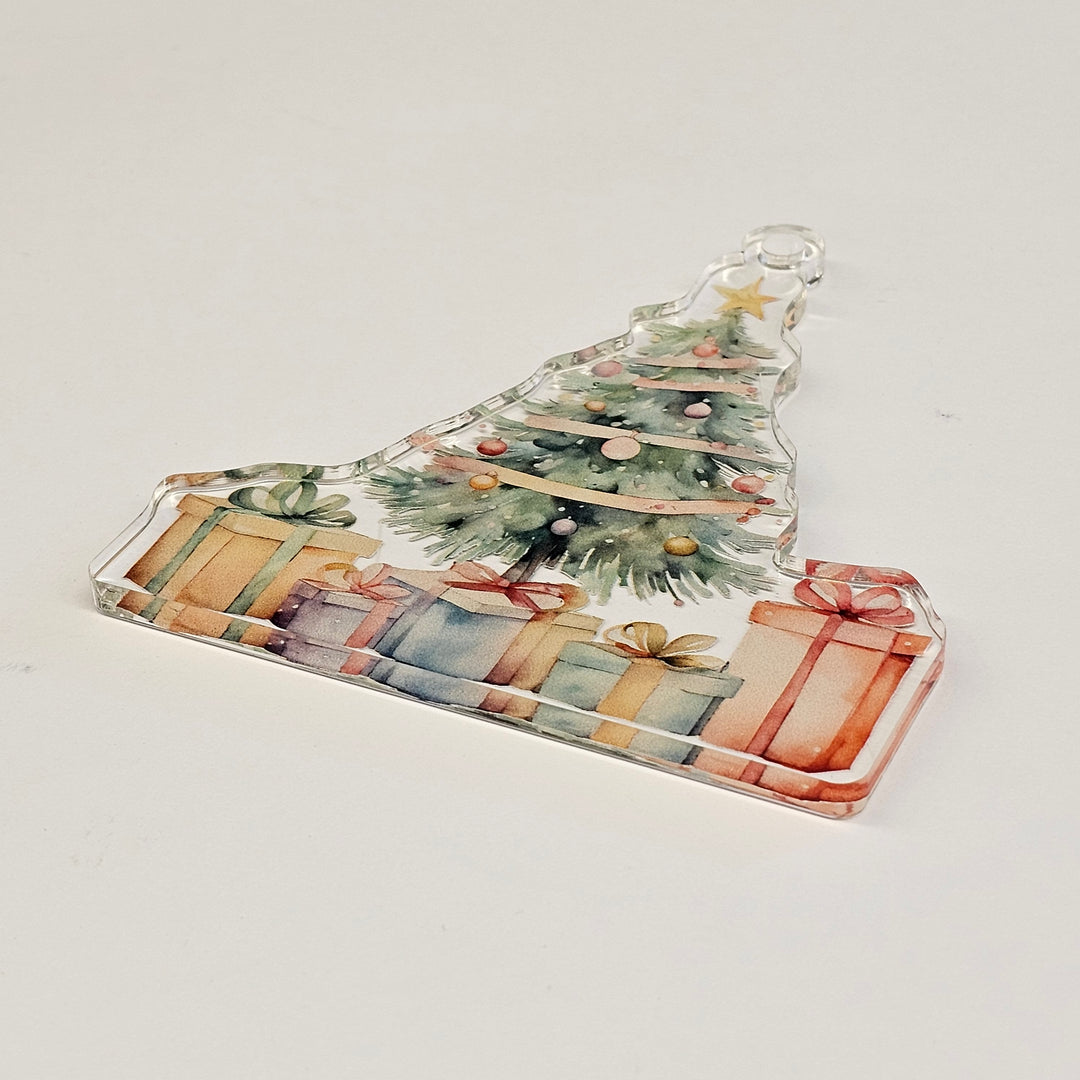Christmas Tree with Presents | Acrylic Christmas Ornament AO-003