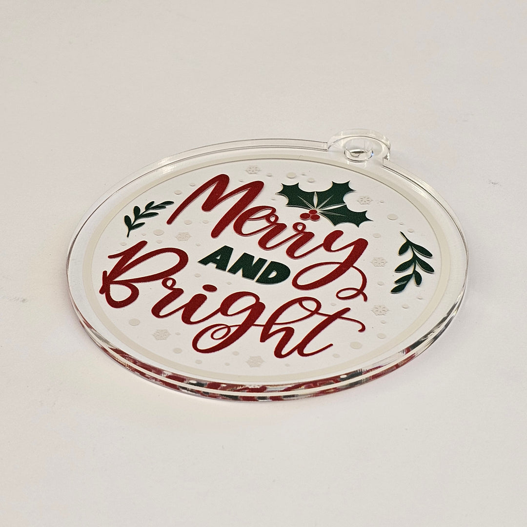 Merry and Bright | Acrylic Christmas Ornament AO-007