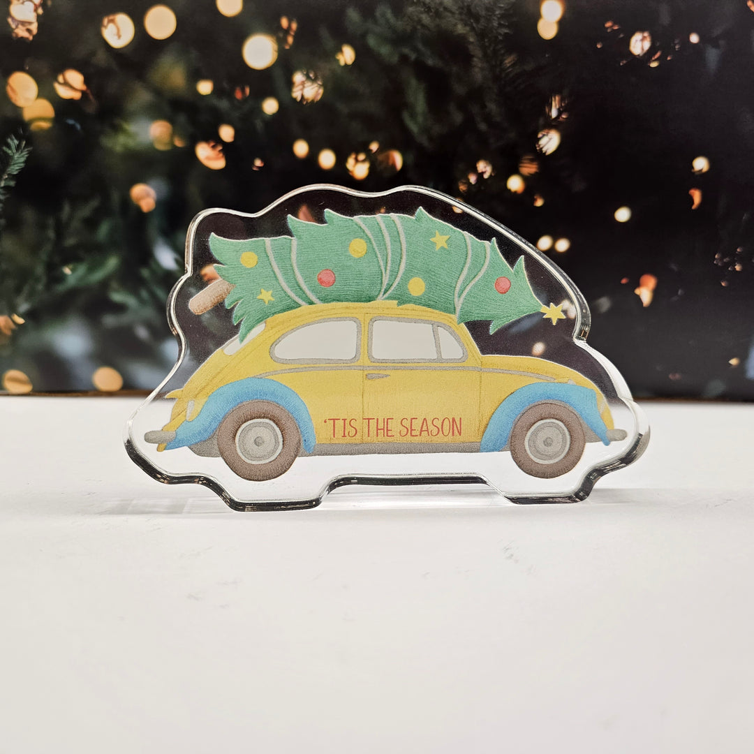 Christmas Tree Car | Acrylic Christmas Shelf Sitter AC-004