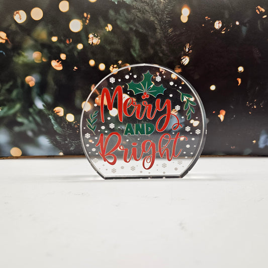 Merry & Bright | Acrylic Christmas Shelf Sitter AC-010