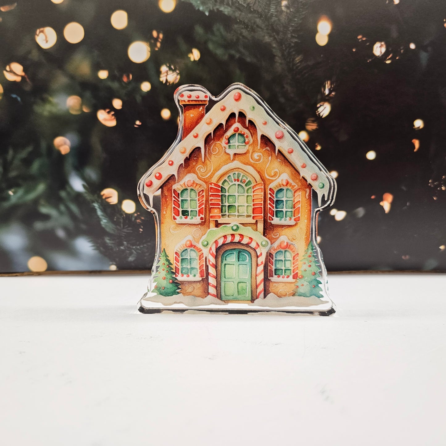 Gingerbread Man House | Acrylic Christmas Shelf Sitter AC-011