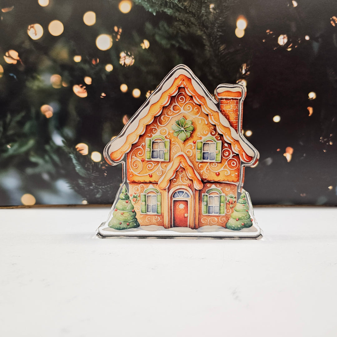 Gingerbread Man House | Acrylic Christmas Shelf Sitter AC-011