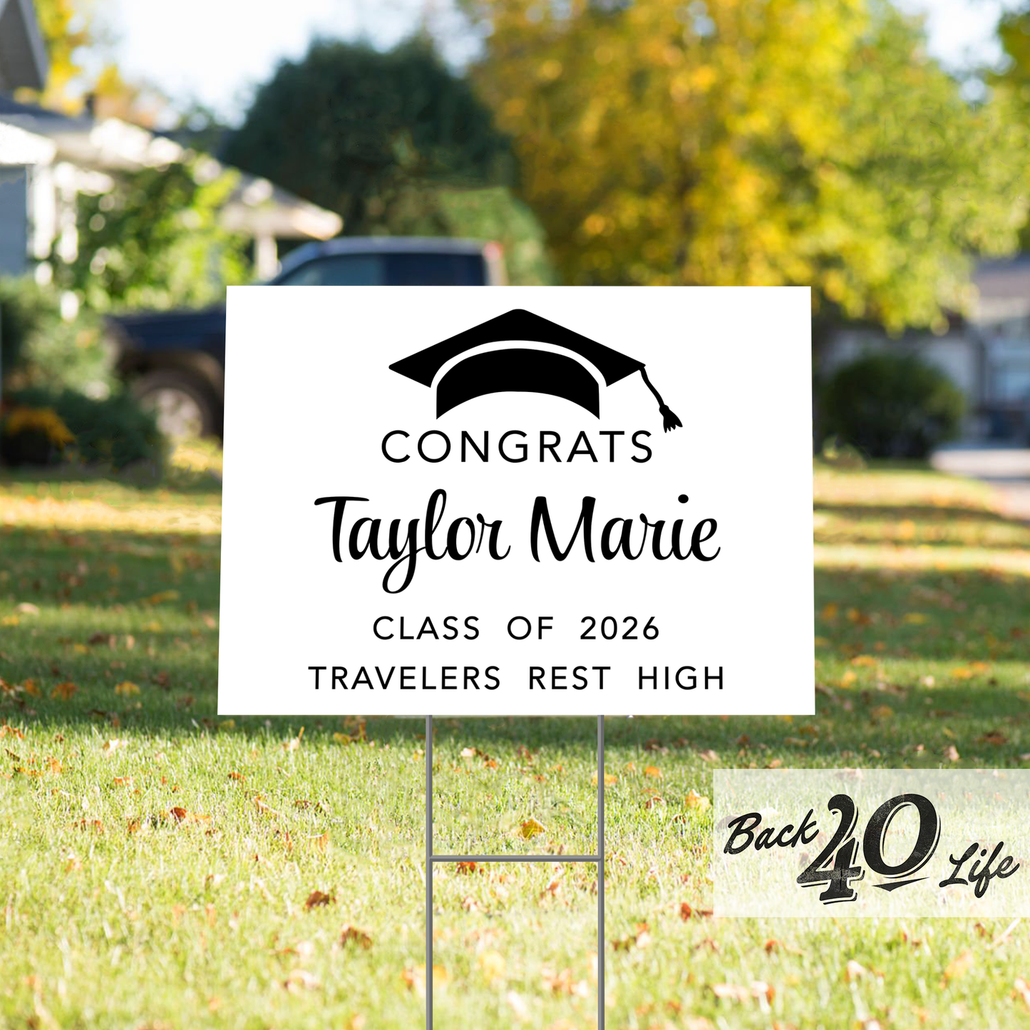 Graduation Announcement Coroplast Yard Sign (S-111c) - Back40Life
