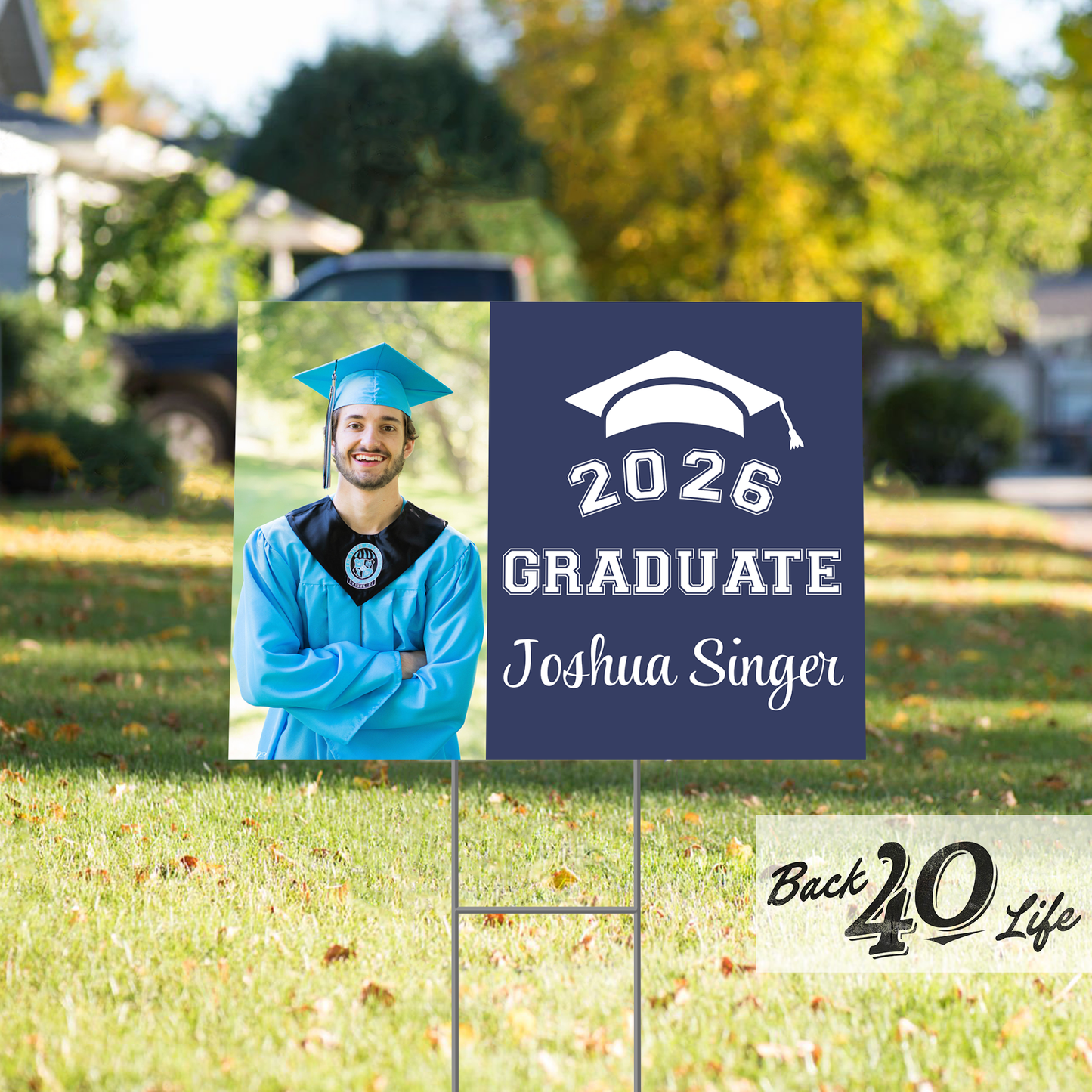 Graduation Announcement Coroplast Yard Sign (S-111n) - Back40Life