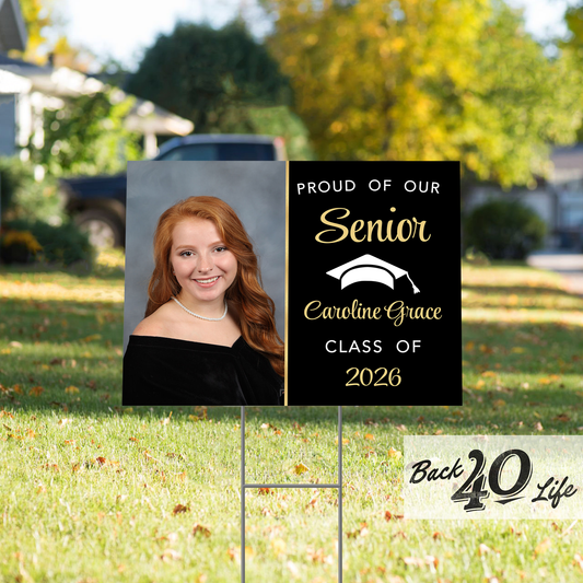 Graduation Announcement Coroplast Yard Sign (S-111k) - Back40Life