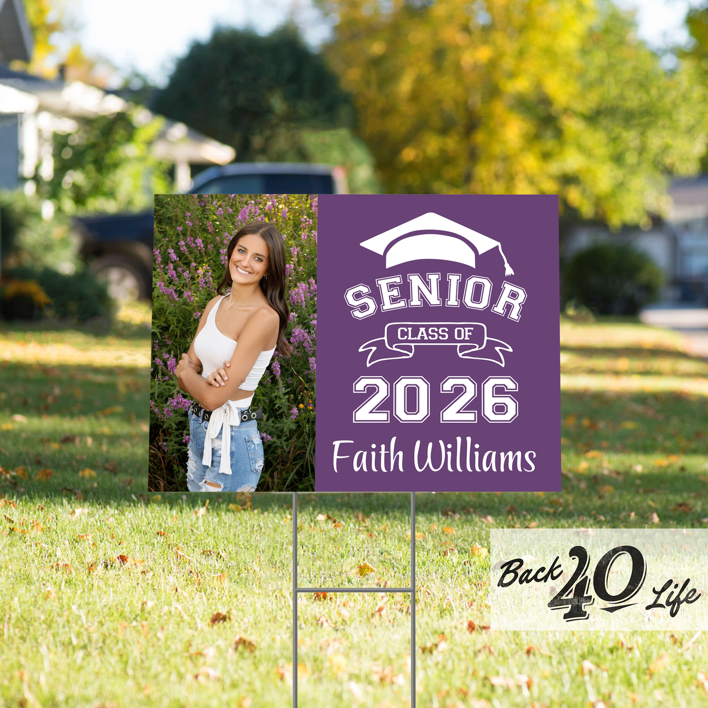 Graduation Announcement Coroplast Yard Sign (S-111m) - Back40Life
