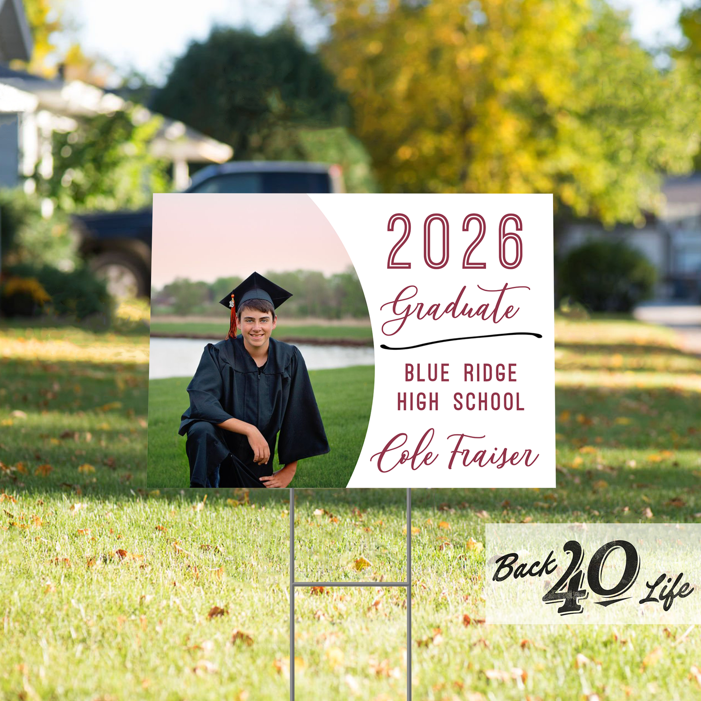 Graduation Announcement Coroplast Yard Sign (S-111g) - Back40Life