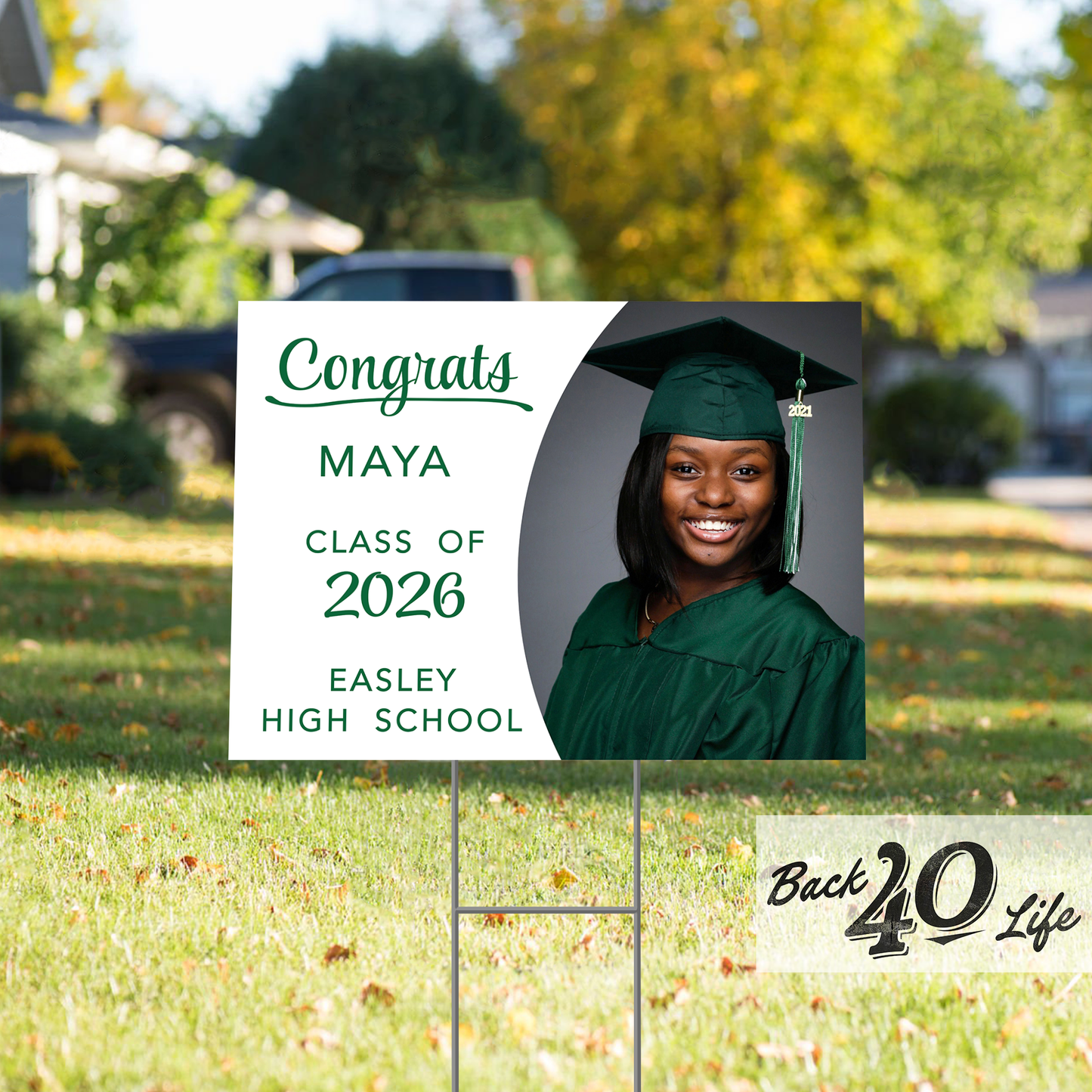 Graduation Announcement Coroplast Yard Sign (S-111f) - Back40Life