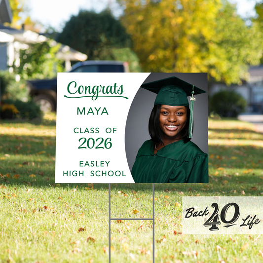 Graduation Announcement Coroplast Yard Sign (S-111f) - Back40Life