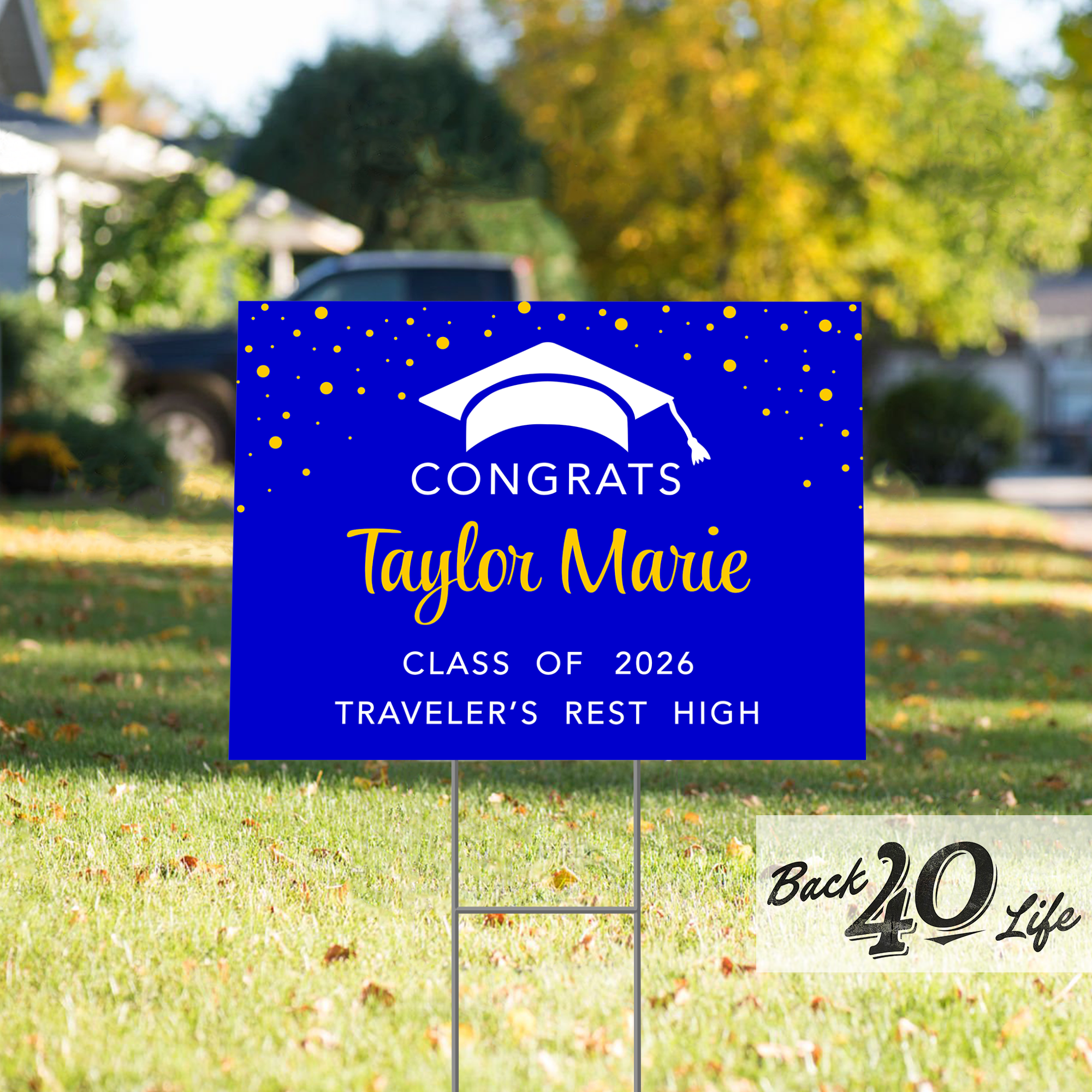 Graduation Announcement Coroplast Yard Sign (S-111d) - Back40Life