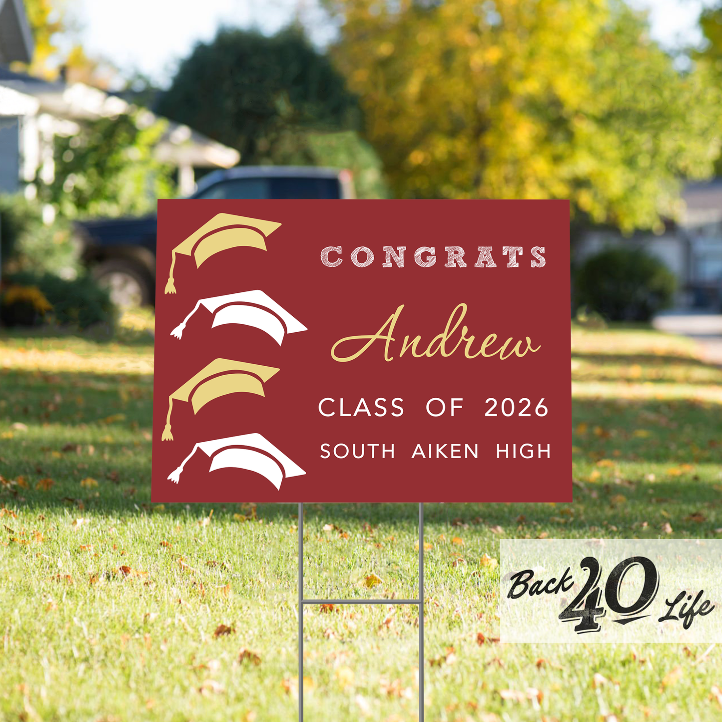 Graduation Announcement Coroplast Yard Sign (S-111e) - Back40Life