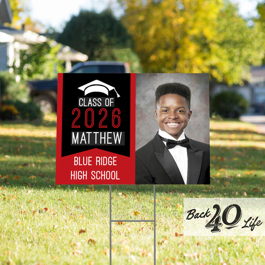 Graduation Announcement Coroplast Yard Sign (S-111j) - Back40Life