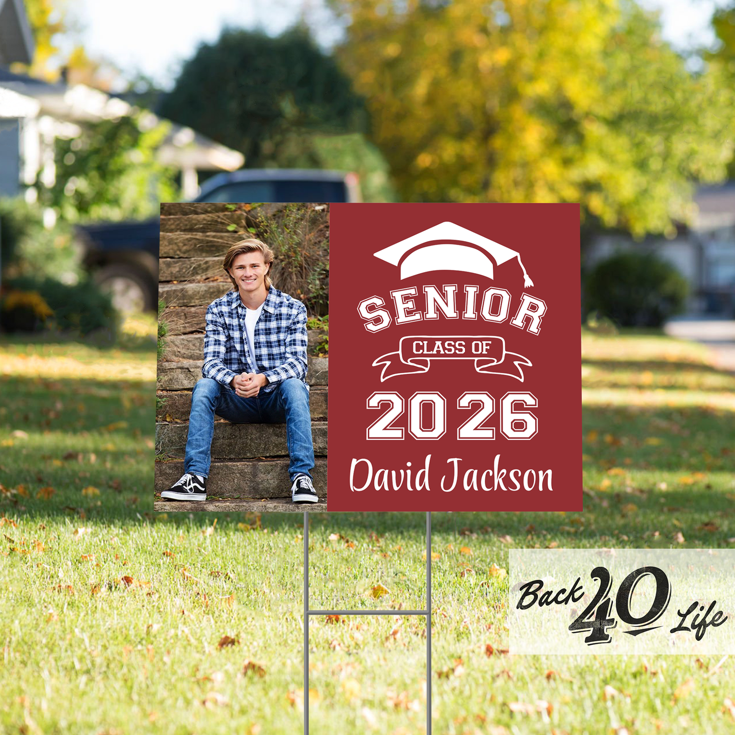Graduation Announcement Coroplast Yard Sign (S-111m) - Back40Life