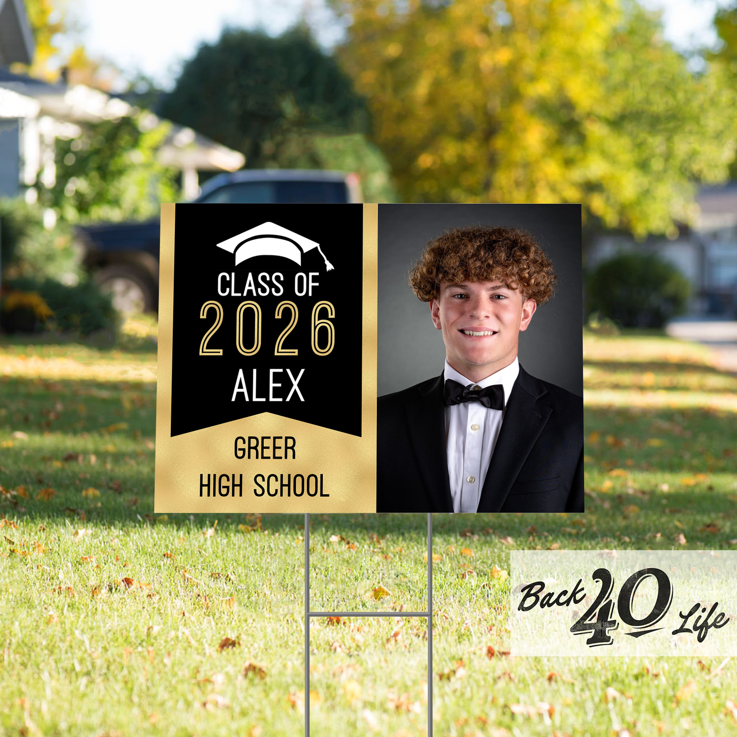 Graduation Announcement Coroplast Yard Sign (S-111j) - Back40Life