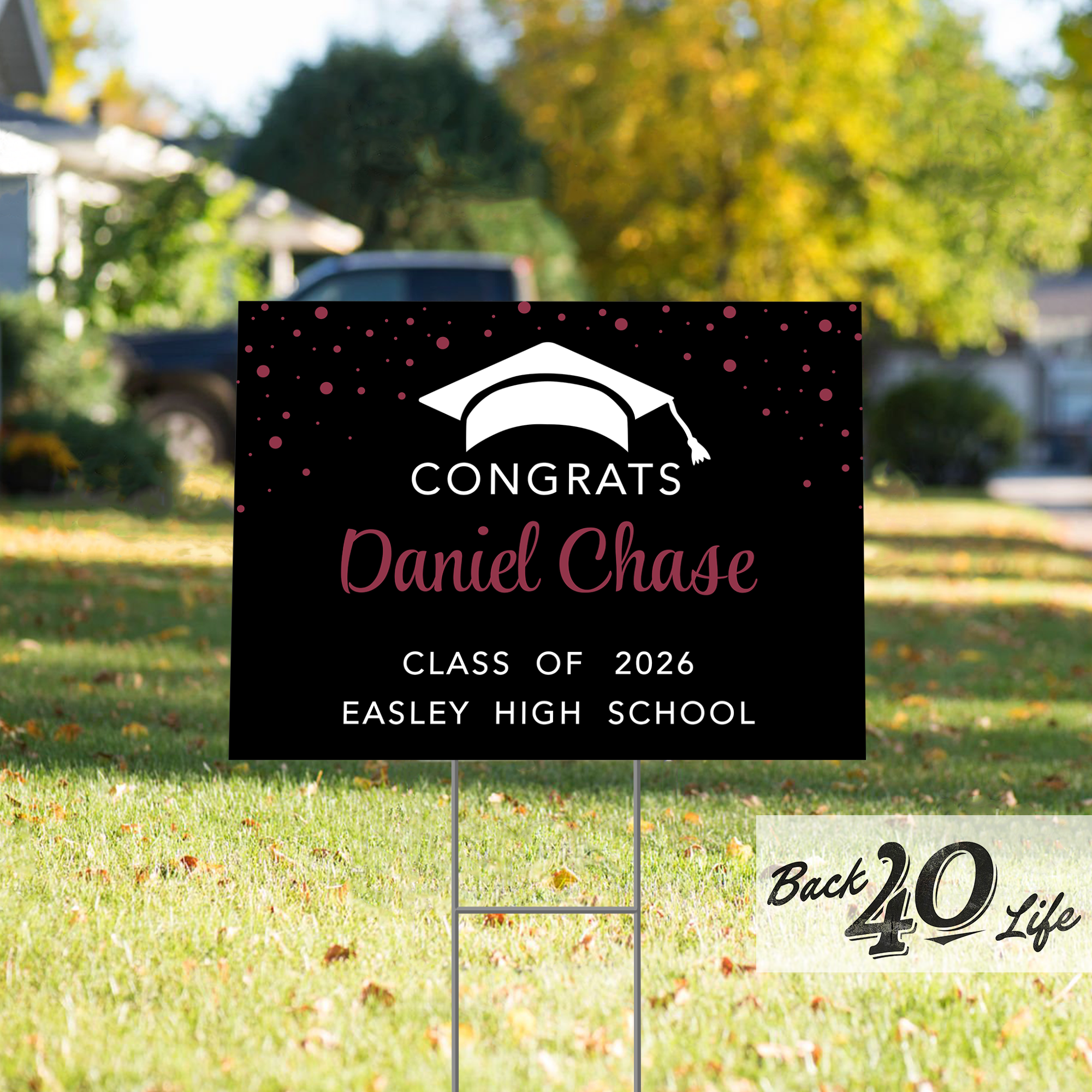 Graduation Announcement Coroplast Yard Sign (S-111d) - Back40Life