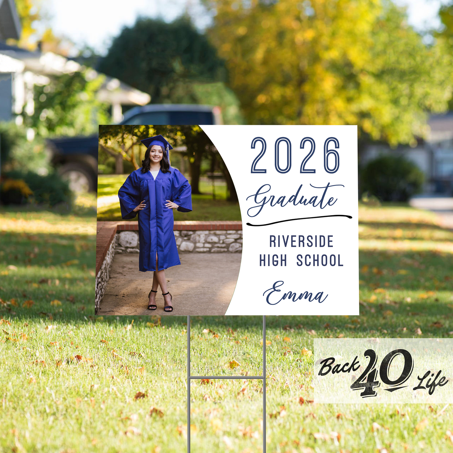 Graduation Announcement Coroplast Yard Sign (S-111g) - Back40Life