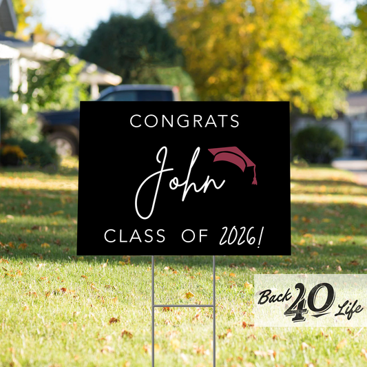 Graduation Announcement Coroplast Yard Sign (S-111b) - Back40Life