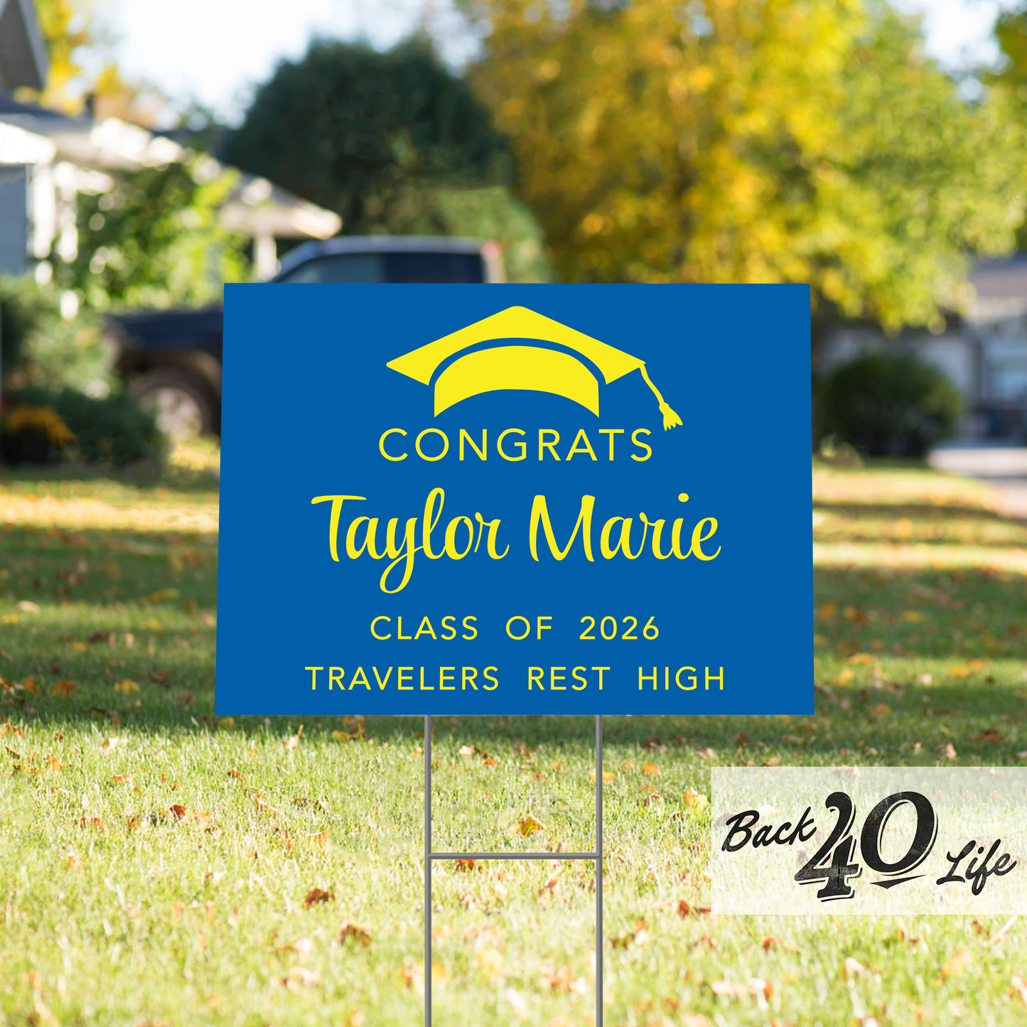 Graduation Announcement Coroplast Yard Sign (S-111c) - Back40Life