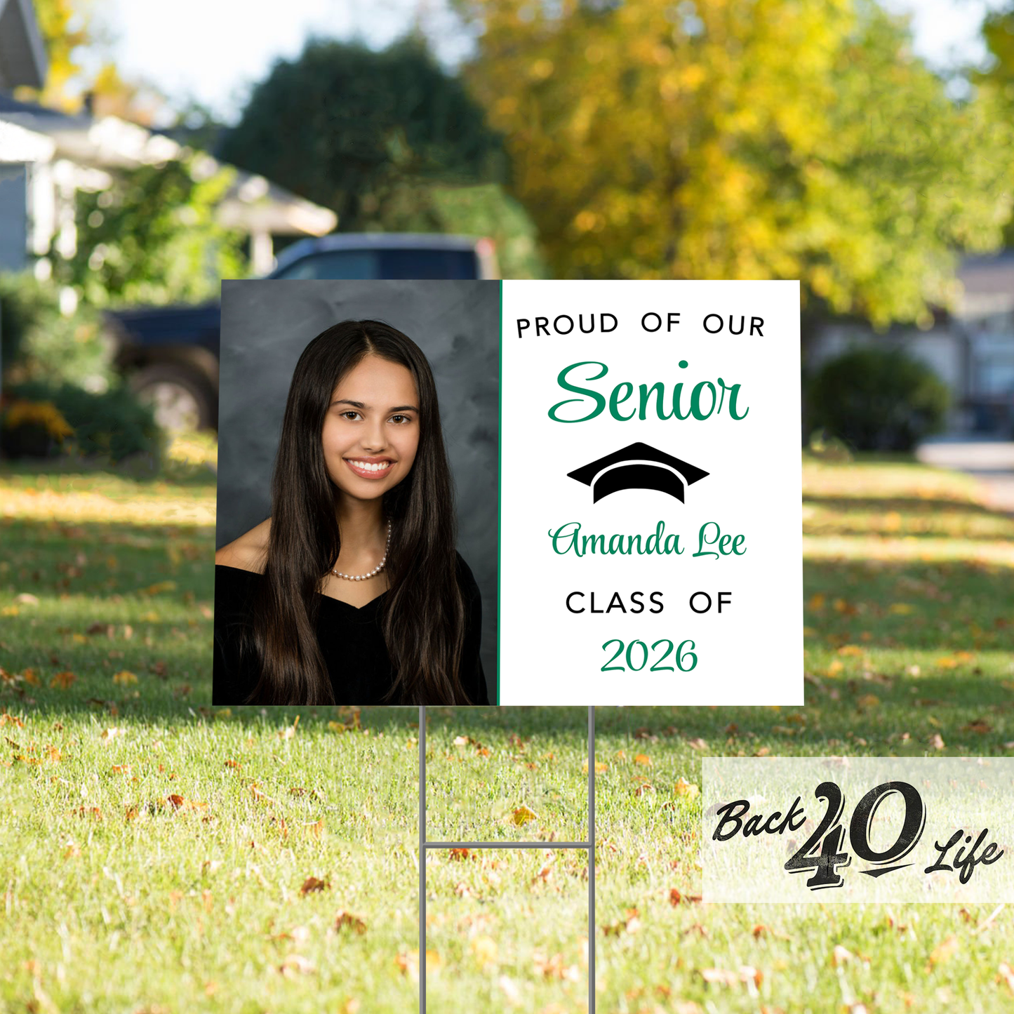 Graduation Announcement Coroplast Yard Sign (S-111k) - Back40Life