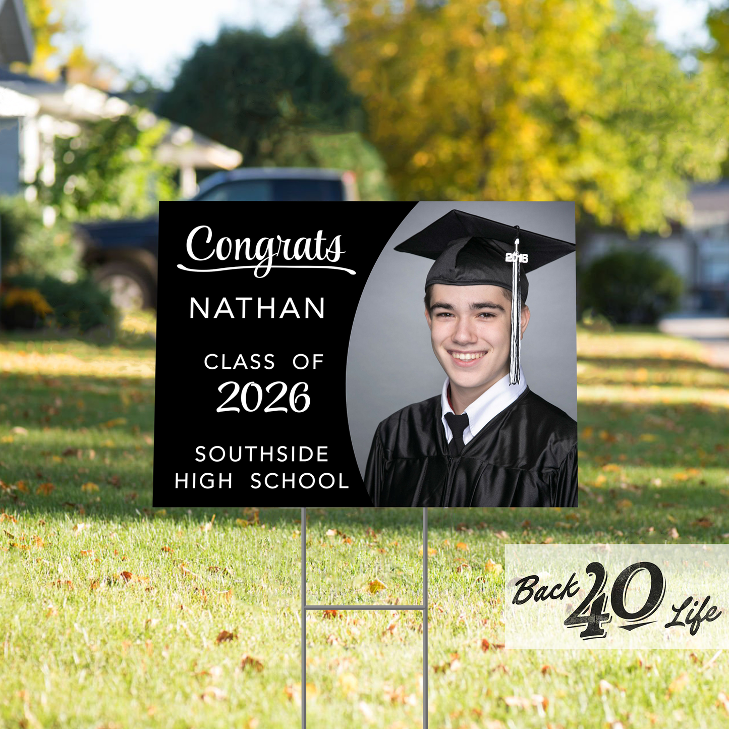 Graduation Announcement Coroplast Yard Sign (S-111f) - Back40Life